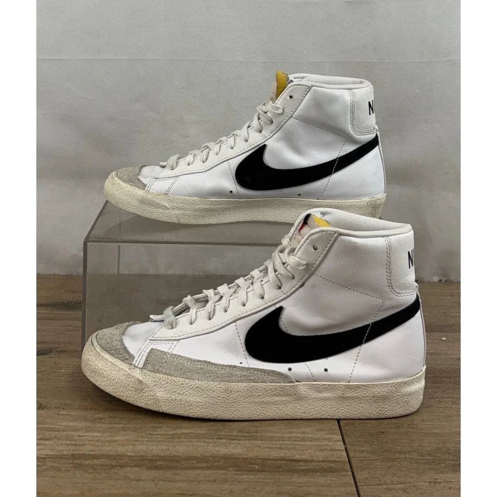 Nike Blazer Mid 77 Vintage‎ White Black Mens High Top Sneakers US 9 EUR 42.5